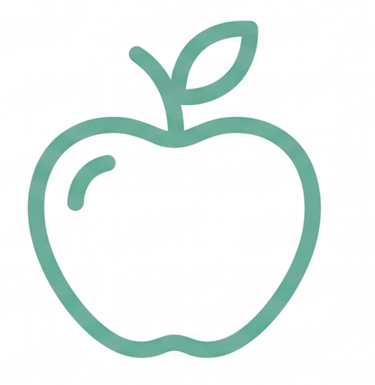 Icono de manzana simbolizando la información nutricional transparente de productos en TodoSuper.